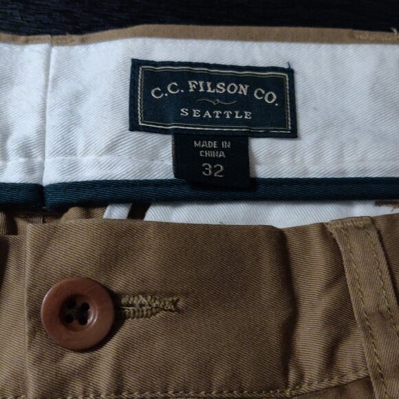 C.C. Filson Flat Front Khaki Chino Pants Men's 32x29 - Picture 1 of 5